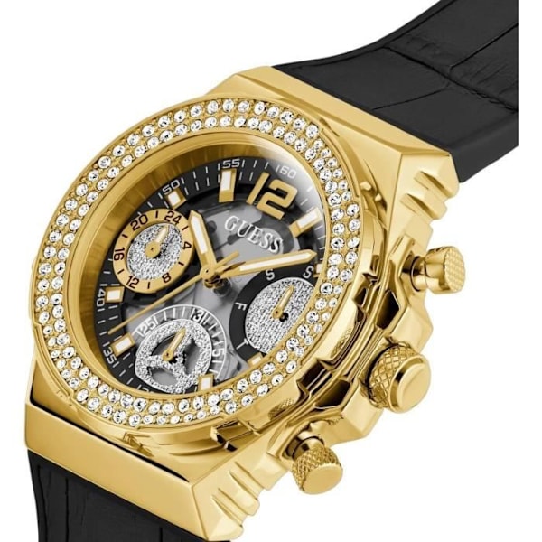Kello - Guess - Fusion GW0553L4 - Kvartsi - Musta Nahka - 38 mm Svart