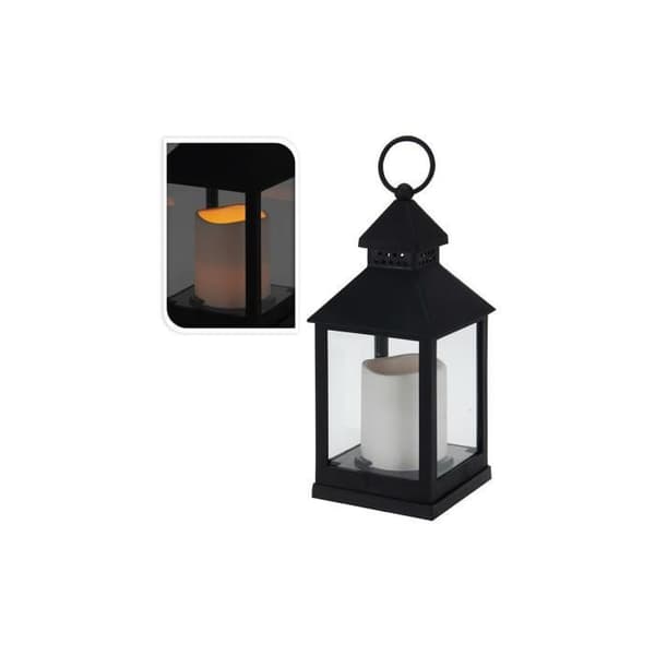 GENERIC - Led Candle Lanterne 10,5x10,5x23cm Sort Svart