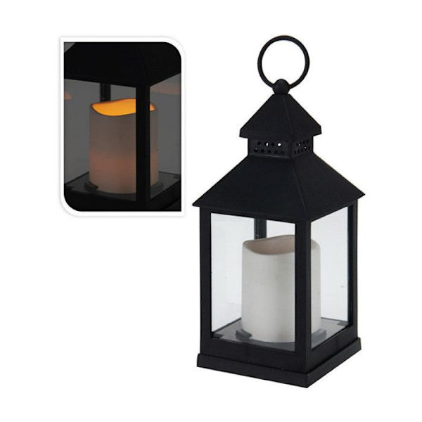 GENERIC - Led Candle Lanterne 10,5x10,5x23cm Sort Svart