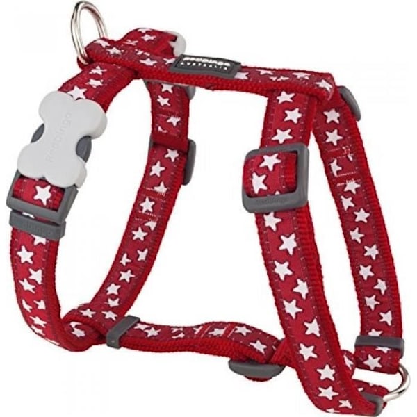 Koiranhihna - Red Dingo - Punainen - Valkoiset tähdet - 37–61 cm - 20 mm