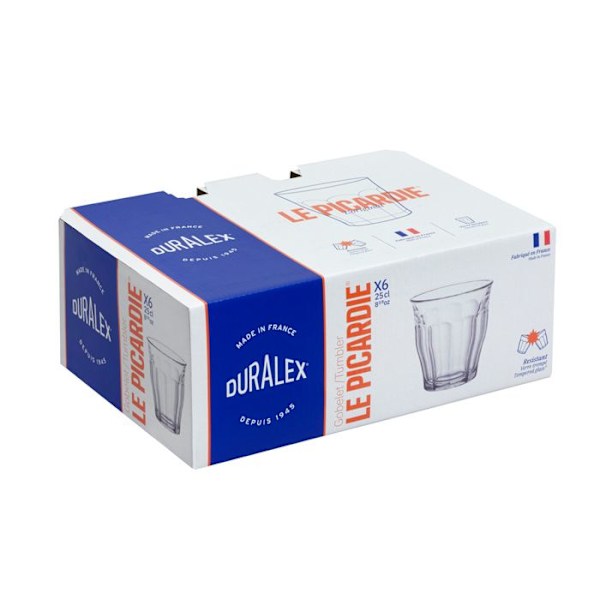 Korkeat lasit - Duralex - Picardie - Läpinäkyvä - 25 cl - 6 kappaleen sarja Transparent