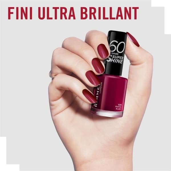 RIMMEL kynsilakka 60 Seconds Super Shine - 320 Rapid Ruby Rød