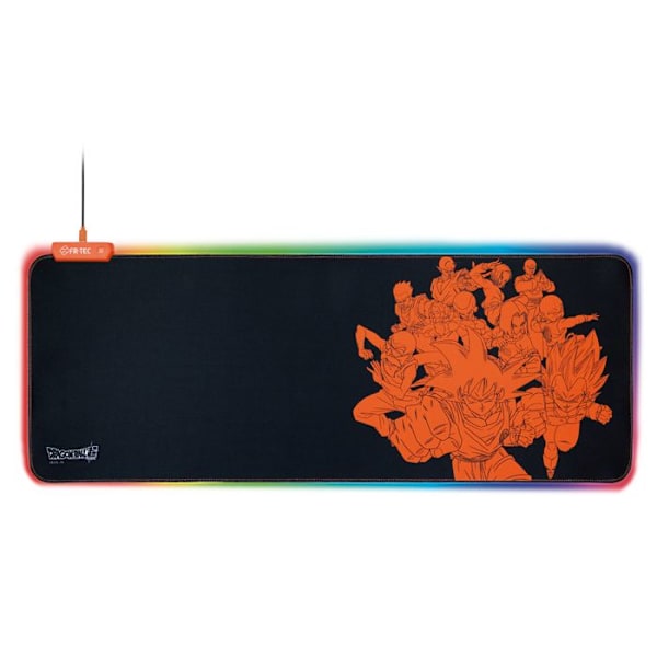 XL spelmusmatta - FRTEC Dragon Ball Super - Svart och Orange, med RGB