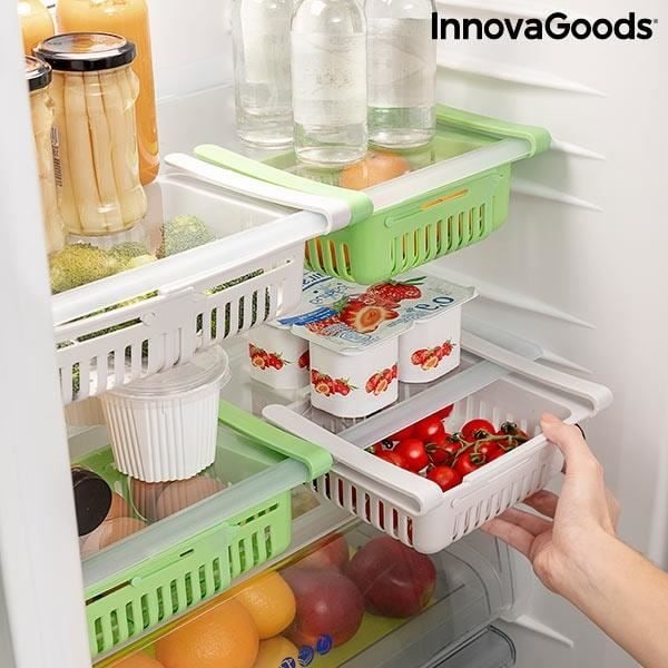 Justerbar opbevaring - Innovagoods - Friwer - Pakke med 2 - Justerbar længde 20-28 cm - Hvid