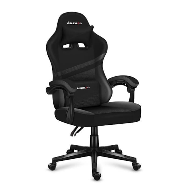 HUZARO FORCE 4.4 Carbon gaming stol, Justerbar höjd, Kontorsstol, Svankstöd, Fotstöd, Nackstöd, Gaming PC, Eco läder svart