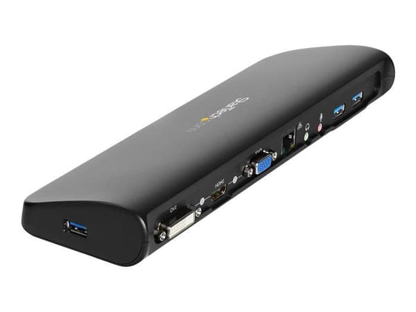 USB 3.0 dockingstation - STARTECH.COM - Dobbelt skærm - HDMI og DVI/VGA - GbE og lyd