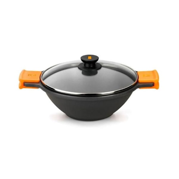 PINTI Wok Nonstick Med Dæk Med Gitter Cm 28 Pot Naranja