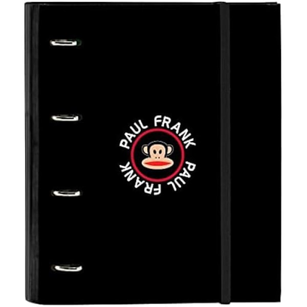 4 ringbind - SAFTA - PAUL FRANK - 35 cm - 100 A4 ark - Sort til børn Svart