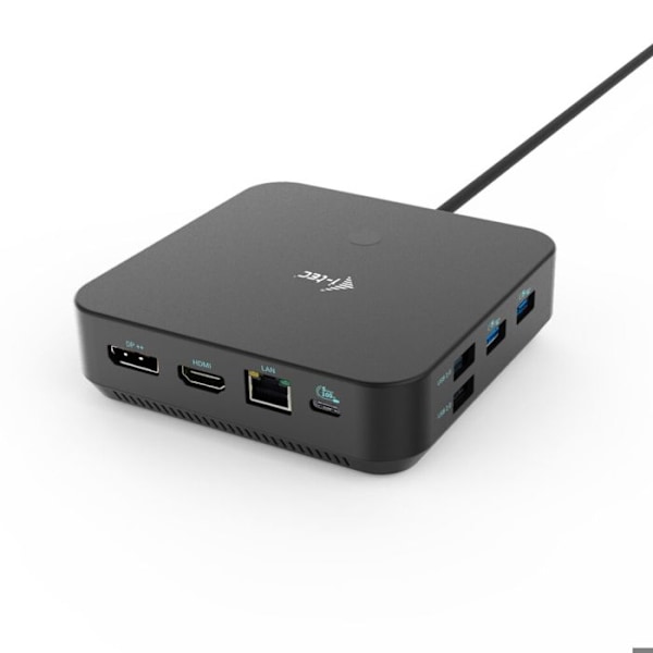 Dobbelt DP-dockingstation med 100W I-Tec USB-C HDMI-strømforsyning - Sort - TU