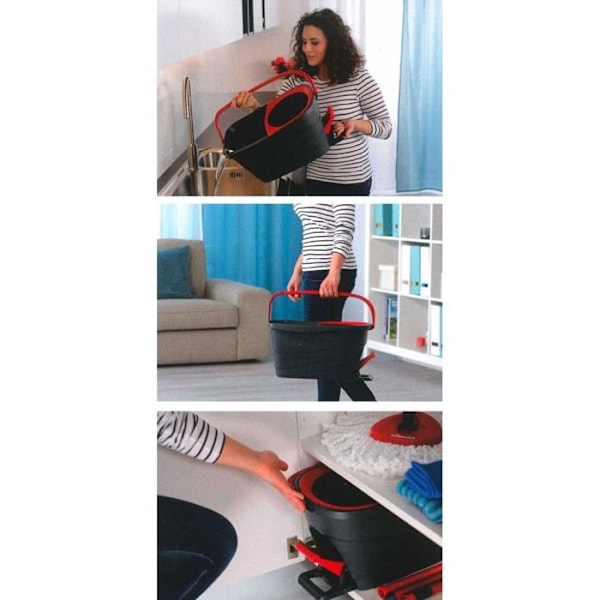 VILEDA Turbo Smart System vaskesæt. Moppe + spand. Centrifugalt spin system. Grå