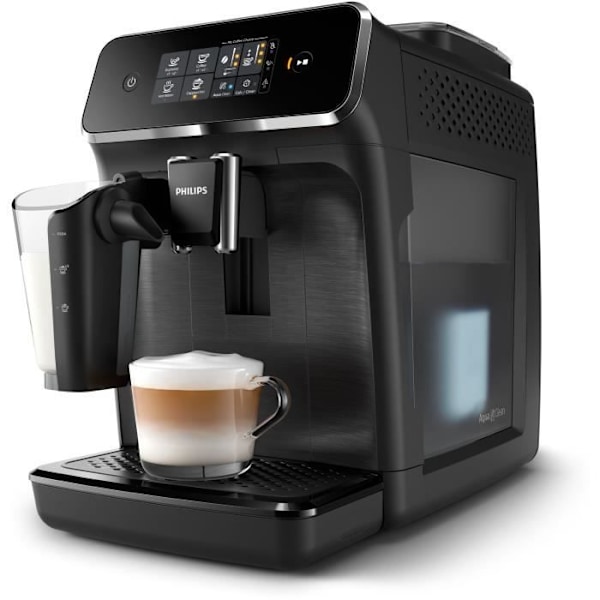 Espressomaskin Automatisk kvarn - PHILIPS - EP2230/10 - LatteGo - 275 g kaffe - 1,8 L - Mattsvart Svart