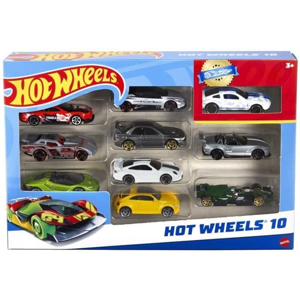 Hot Wheels - Sæt med 10 køretøjer - Sæt til små biler - 3 år og derover 54886