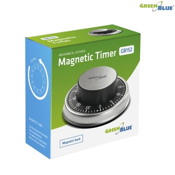 Køkken timer - GreenBlue - GB152 - Mekanisk - 60 minutter - 9x9 cm