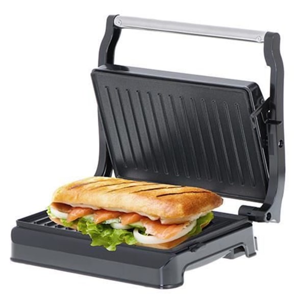 Sähkögriili - ADLER - 3052 - Maksimiteho 1200W - Tarttumattomat keittolevyt - Musta ja valkoinen VIT OCH SVART