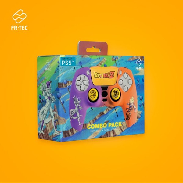 Kova kotelo, kahvat ja tarra - FRTEC - DBZ Goku ja Frieza - PS5 DualSense -ohjaimelle