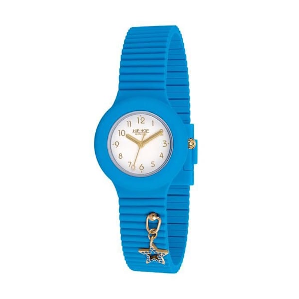 Montre - HIP HOP - SKY BLU Dans Lyset - 32mm - Silikone - Vandtæthed 5 ATM Blå, Hvid, Turkis