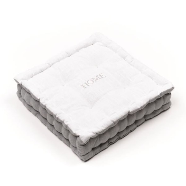 Gulvpude - I DAG - CHARME - Slub x Chambray x Broderi Capucine - 40 x 40 x 10 cm