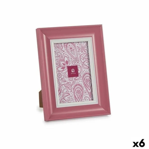 Billede ramme - Sæt af 6 - Plastick pink - Glas - 2 x 21 x 16 cm Lyserød