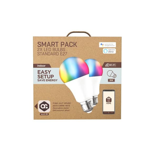 Smart LED-pærer – A60 – E27 – RGB+CCT – Pakke med 2
