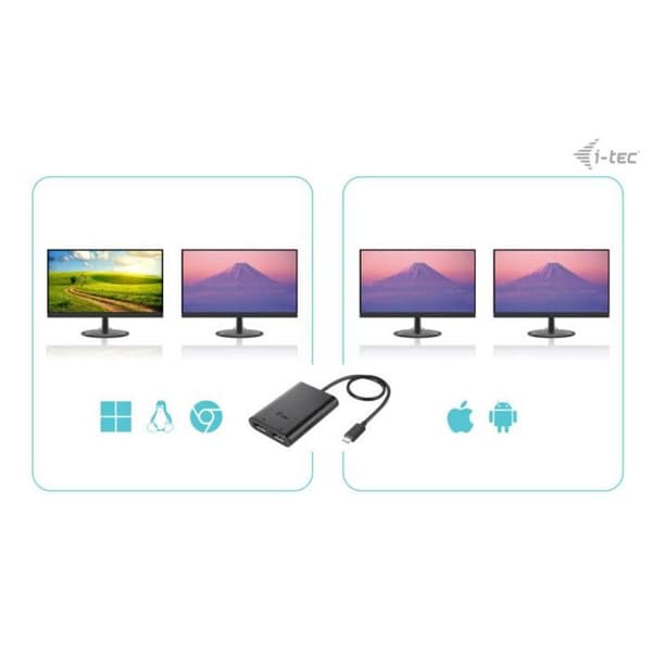 I-Tec C31DUAL4K60DP Musta sovitin