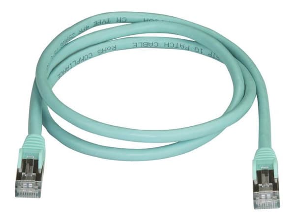 STARTECH Cat6a STP Hookless skærmet netværkskabel - 1m Aqua - Anti-Snag RJ45 Ethernet ledning - Patch kabel