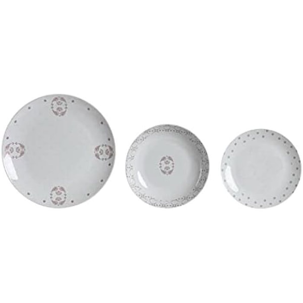 Servicesæt - DKD Home Decor - Pink/Hvid - Porcelæn - 27x27x3 cm - Standard Rosa/Vit