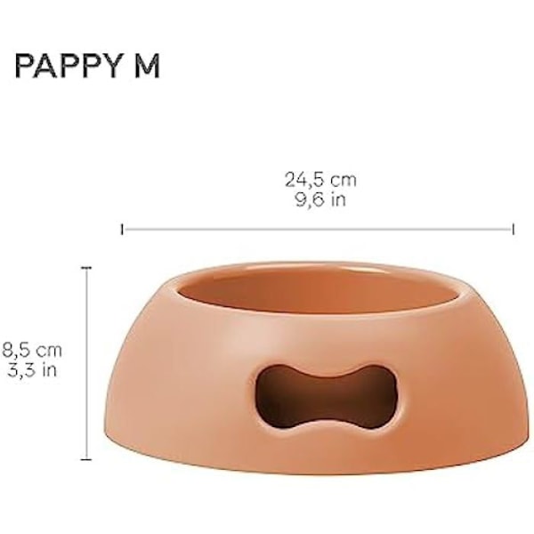 Koiran kulho - UNITED PETS - Pappy - Kierrätysmuovi - Liukumaton - 1100 ML Orange