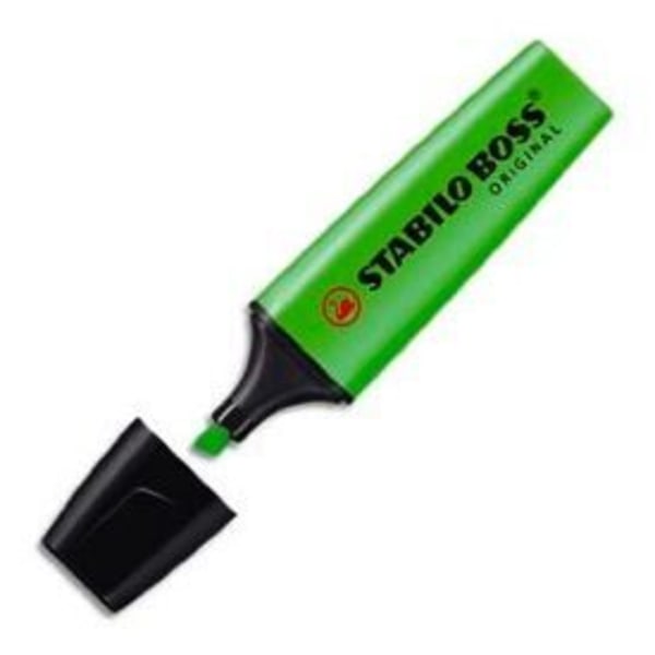 Highlighter - STABILO - BOSS ORIGINAL - Mejselspets - Grön - Paket om 10 Grön