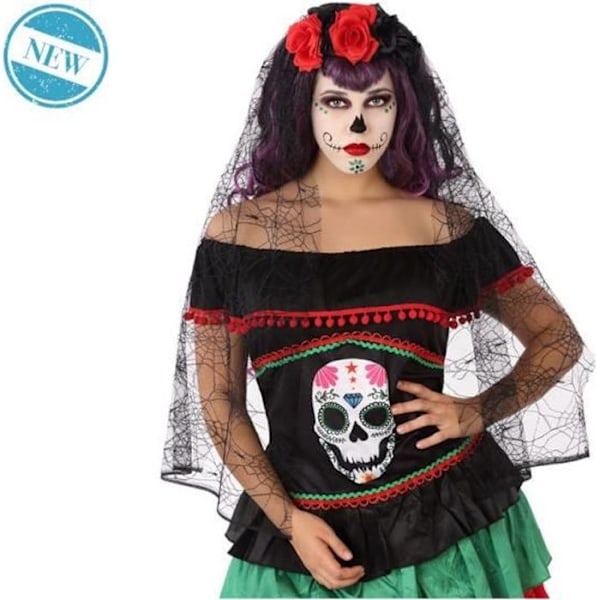 ATOSA - Kukka- ja pitsipäähine - Los Muertos - Nainen Svart