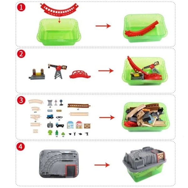 Hape Railway bucket builder togkredsløb og dens opbevaringsboks 3 - 6 år, 6 år og opefter Flerfärgad