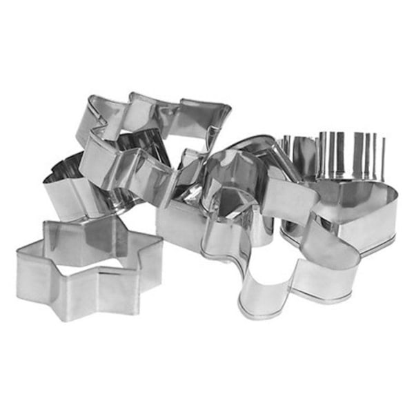 Kakburk - 5five - Röd metall - 8 inox utstickare - Kompakta dimensioner - Lätt vikt Röd