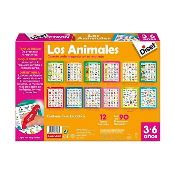Diset kysymys ja vastaus peli - 63883 - Lectron Opetuskynäpeli Animals