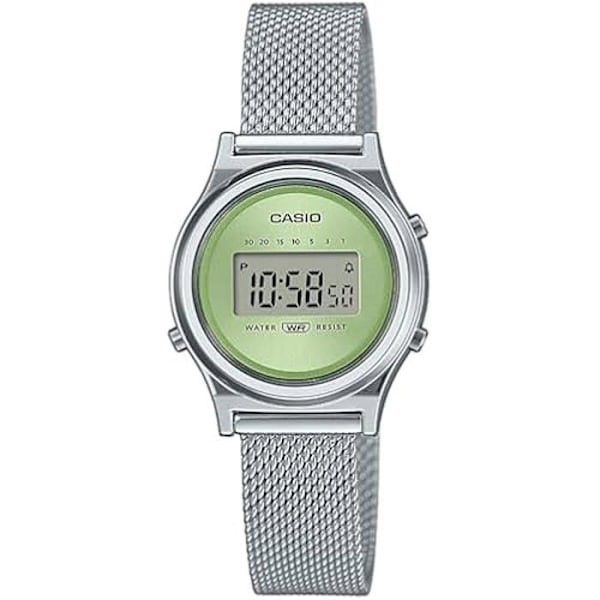 Ur - CASIO - LA700WEM-3AEF - Armbånd i Rustfrit Stål - Grøn Skive - Digital Silver, Grön