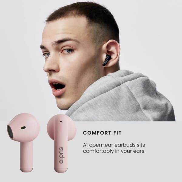 Trådløse høretelefoner - Sudio - A1PNK - Bluetooth 5.3 - IPX4 - Batteritid 45 timer Rose