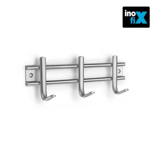 Käppshängare - Inofix - 3 krokar - Inox - Samtida - Design Rostfritt stål