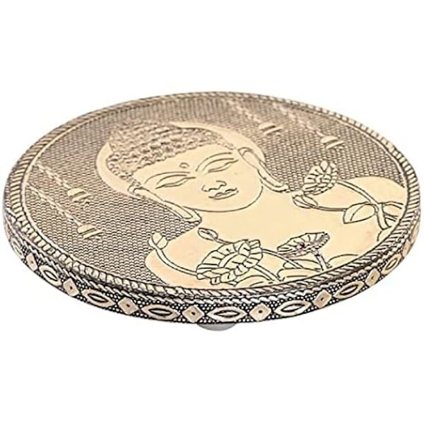Koristeellinen tuki - DKD HOME DECOR - Arabic Buda - Ø 10 cm - Puu ja alumiini - Tyylikäs muotoilu