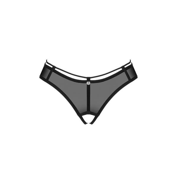 Obsessiivinen - String Roxelia Avoimella Haaralla - Musta Sort M/L