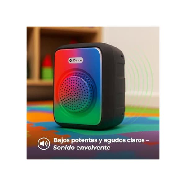 Bærbar Bluetooth-højttaler - iDance - Kraftig lyd - Kraftige bas - Multifarvede LED-lys