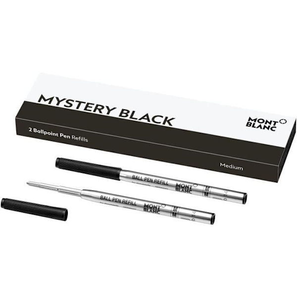 Genopladelig kuglepen - Montblanc - Mystery Black - 2 enheder - Mellempunkt - Genopladelig Mysterium Sort