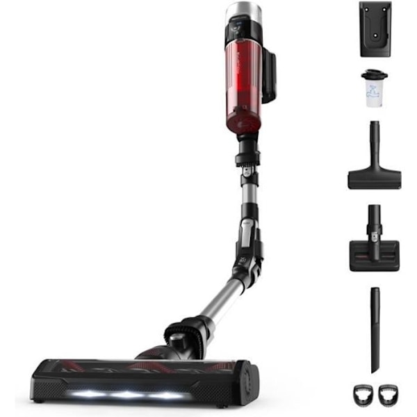 ROWENTA Langaton pystysuuntainimuri, Eläintenhoito, Irrotettavaa akkua, X-Force Flex 9.60 RH2077WO musta, Punainen