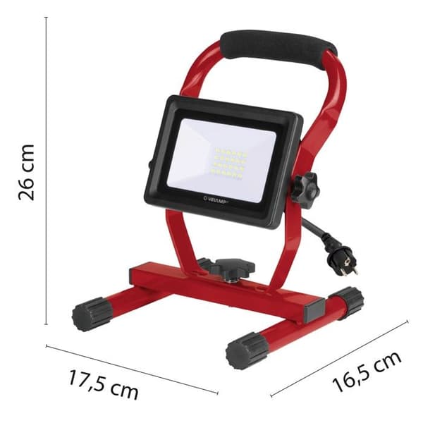 Arbejdslampe - VELAMP - LIGHT PAD - 20W - 1600 lumen - IP65 - Sort Sort
