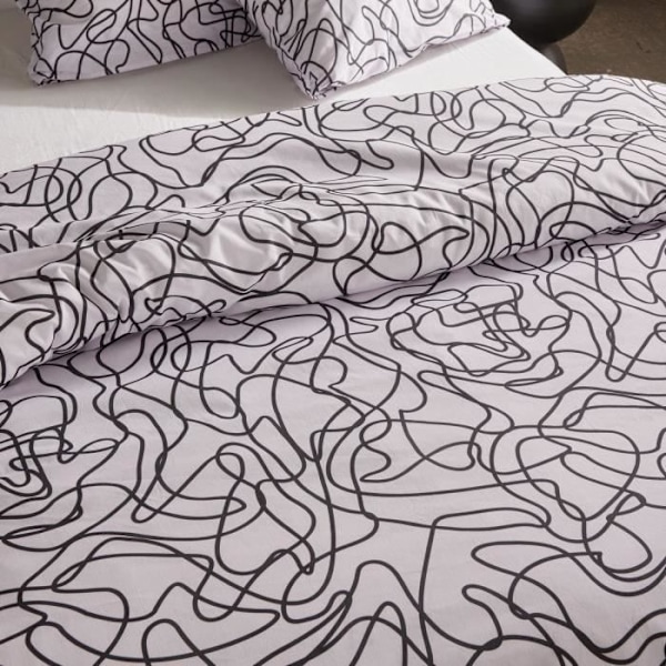 Sengesæt - TODAY Crazy - Grafisk Tryk - 2 personer - 220 x 240 cm - Hvid Vit