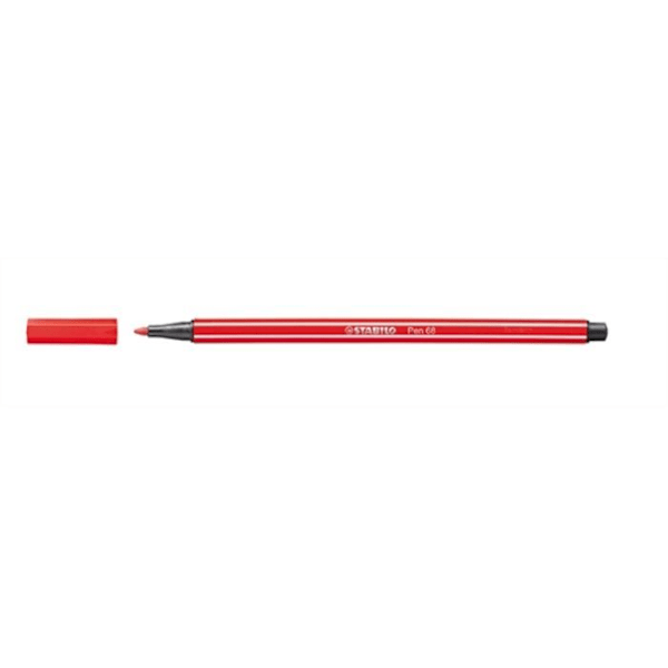 Feutre - STABILO - PEN 68 - Karmin - Set om 10 - Linjebredd 1 mm Röd