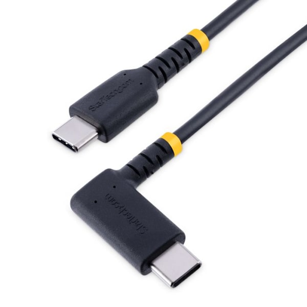 USB-C Opladningskabel - StarTech.com - 30cm - 60W PD 3A - Vinklet - Sort Aramidfiber