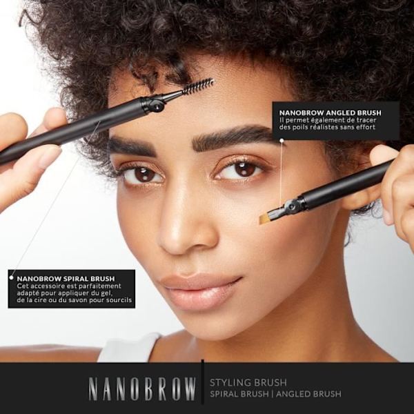 Nanobrow kulmakarvojen sivellinsetti - kulmakarvojen meikki, litteä kulmikas sivellin, kulmakarvaharja ja meikkisivellin