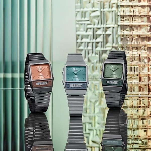 Klocka - Casio - AQ-800EC-2AEF - Rostfritt stål - 3 ATM vattentät - Vintage Grå