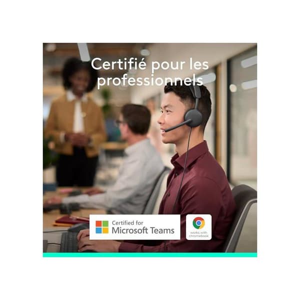 Trådløse støjreducerende headset - Logitech Business - Supra-aural - Adaptiv hybrid ANC - Bluetooth 5.2