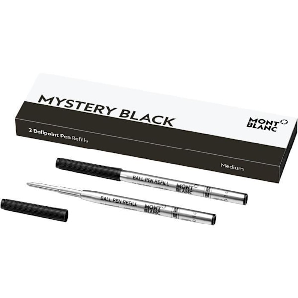 Genopladelig kuglepen - Montblanc - Mystery Black - 2 enheder - Mellempunkt - Genopladelig Mysterium Sort