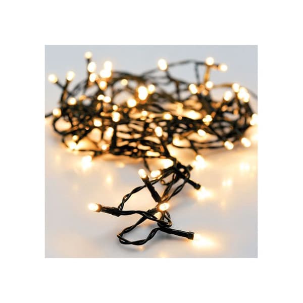 Lysende guirlande - GENERISK - 24 LED - Varm hvid - 2,2 m - IP44 - Batterier Vit