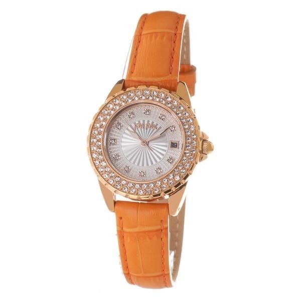 Kvinna Klocka - Folli Follie - WF13B071STN - Läder - Kvarts - Ø 30 mm Orange, Vit
